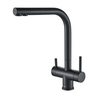 Смеситель для кухни Swedbe Selene Plus K8144BK в комплекте с фильтром Аквафор Кристалл чёрный